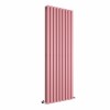 Lulea 1800 x 620mm Rose Clair Pink Double Flat Panel Vertical Designer Radiator
