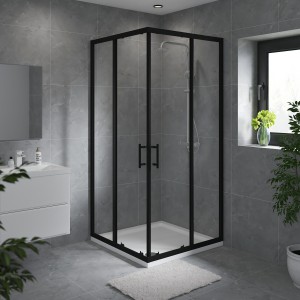 Ennerdale - 900 x 900mm Corner Entry Shower Enclosure - Black