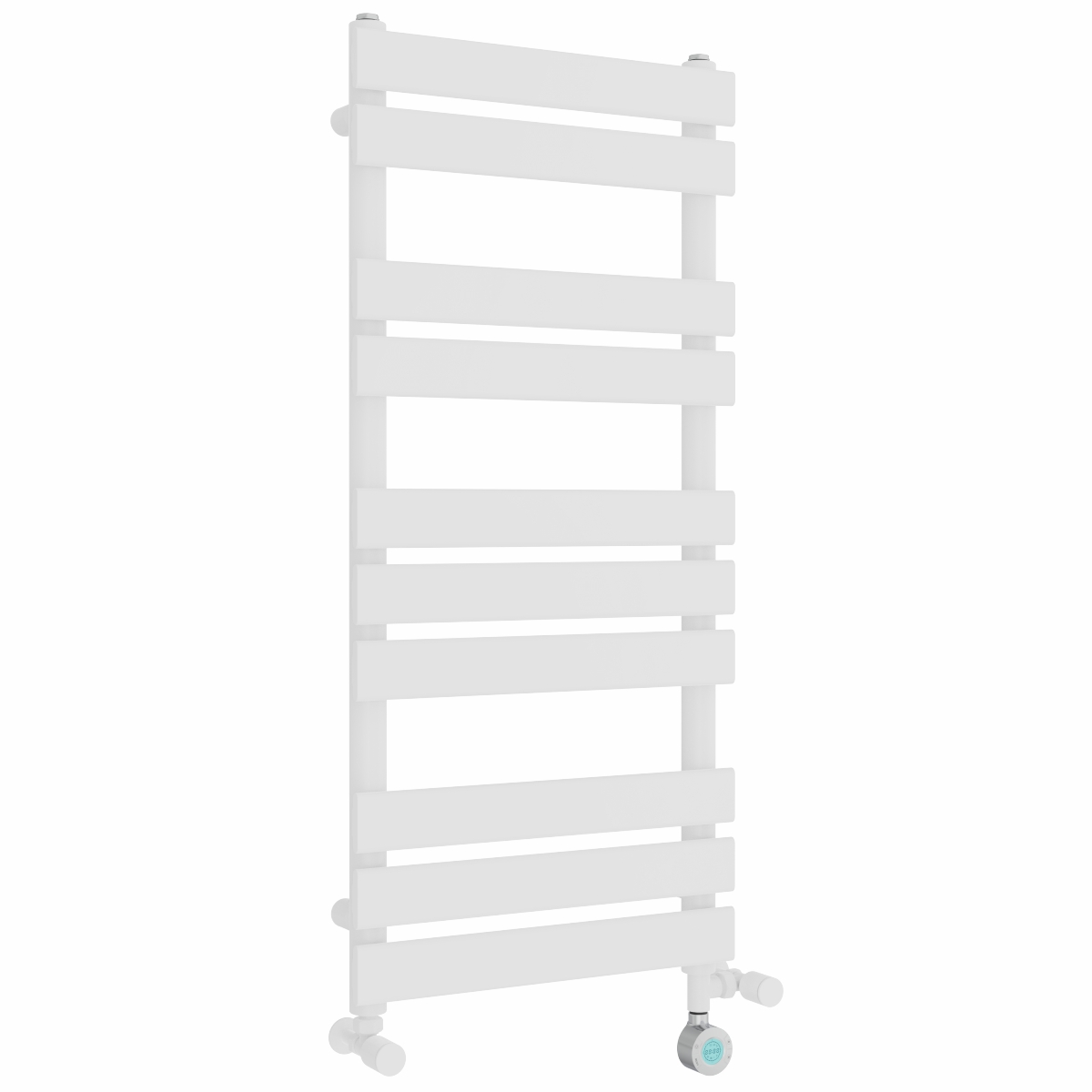 Juva 1000 x 450mm Dual Fuel White Flat Panel Thermostatic Touch Control Electric Heated Towel Rail