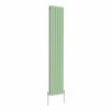 Norden 1800 x 355mm Pastel Green Double Oval Column Vertical Designer Radiator