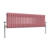 Bern 300 x 1190mm Traditional Rose Clair Pink Double Horizontal Column Radiator