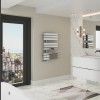 Kristiansund 824 x 500mm Flat Chrome Designer Heated Towel Rail