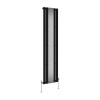 Karlstad 1800 x 417mm Designer Vertical Radiator with Mirror Single Panel - Black