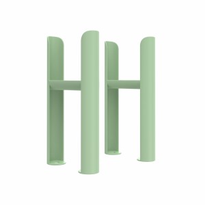 Bern Traditional Triple Column Radiator Feet - Pastel Green