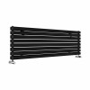 Norden 473 x 1600mm Black Double Horizontal Oval Tube Designer Radiator
