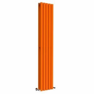 Lulea 1800 x 340mm Bright Orange Double Flat Panel Vertical Designer Radiator