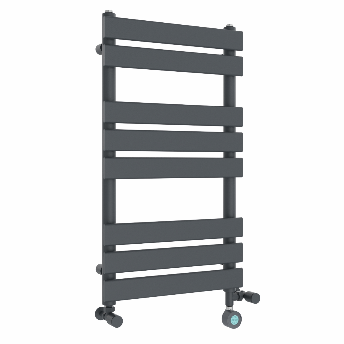 Juva 800 x 450mm Dual Fuel Sand Grey Flat Panel Thermostatic Touch Control Electric Heated Towel Rail