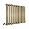 Lulea 600 x 760mm Black Gold Single Horizontal Flat Panel Designer Radiator