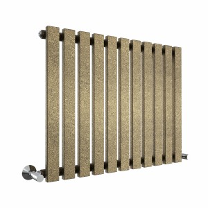 Lulea 600 x 760mm Black Gold Single Horizontal Flat Panel Designer Radiator