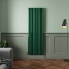 Norden 1800 x 591mm Moss Green Single Oval Column Vertical Designer Radiator