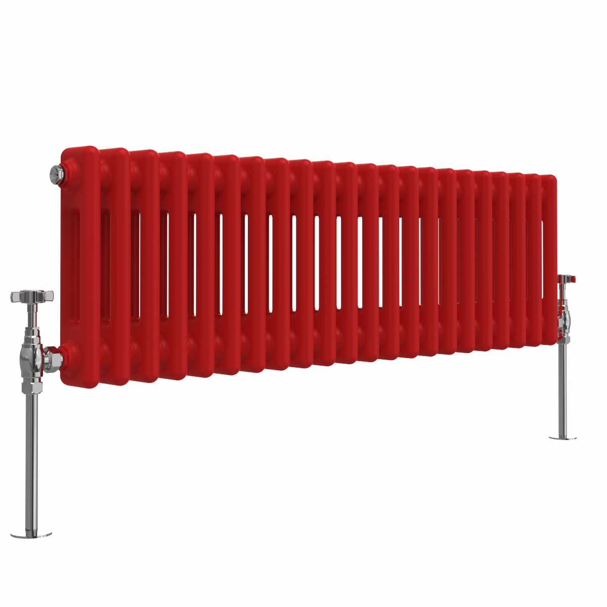Bern 300 x 1010mm Traditional Signal Red Double Horizontal Column Radiator