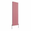Norden 1600 x 473mm Rose Clair Pink Double Vertical Oval Column Designer Radiator
