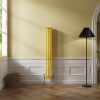 Bern 1500 x 200mm Zinc Yellow Triple Column Vertical Traditional Radiator