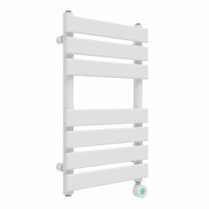 Juva 650 x 400mm White Flat Panel Thermostatic Touch Control Wifi Electric Heated Towel Rail