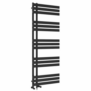 Koli 1600 x 600mm Dual Fuel Black Simple Electric Heated Towel Rail