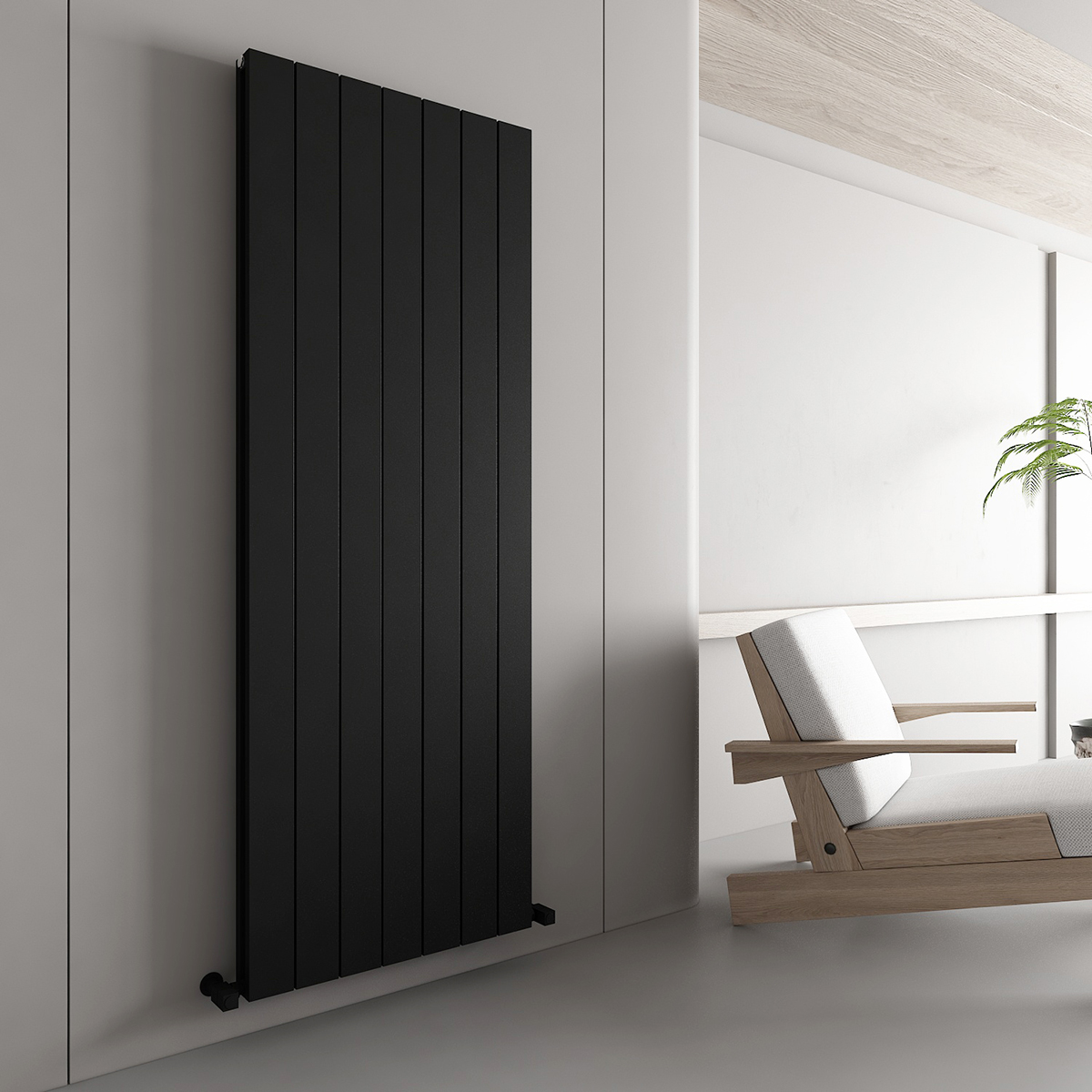 Carisa Nemo Double 1800 x 660mm Black Designer Aluminium Radiator