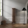 Bern 1500 x 380mm Black Copper Four Column Vertical Traditional Radiator