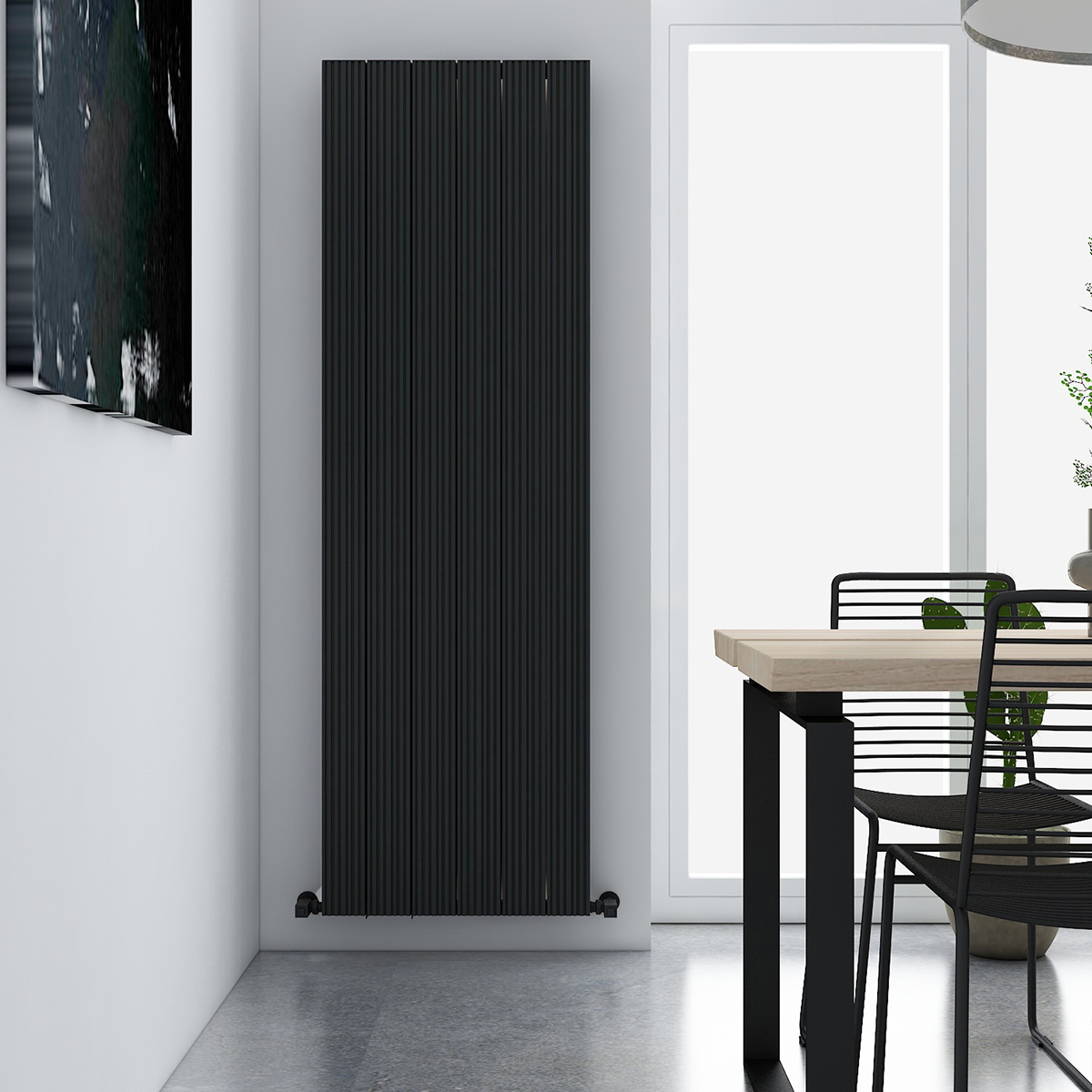 Carisa Monza Double 1800 x 565mm Black Designer Aluminium Radiator
