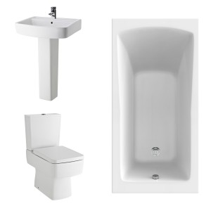 Boston Modern Bathroom Suite with Single Ended Bath - 1400 x 700mm