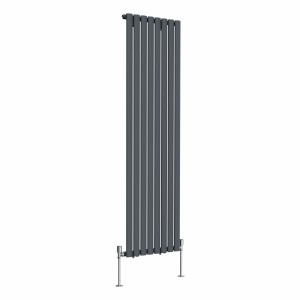 Norden 1600 x 473mm Anthracite Single Vertical Oval Tube Designer Radiator