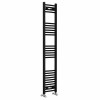Fjord 1600 x 300mm Curved Black Heated Towel Rail
