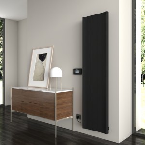 Carisa Boreas B 1800 x 462mm Black Designer Aluminium Electric Radiator