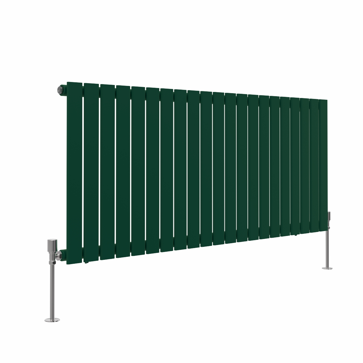Karlstad Moss Green Flat Panel Horizontal Designer Radiator - Choice of Size