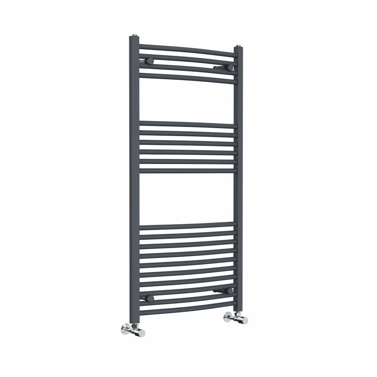 Fjord 1200 x 600mm Curved Anthracite Heated Towel Rail
