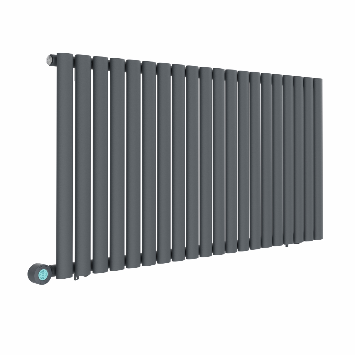 Norden 600 x 1181mm Anthracite Horizontal Oval Tube Wifi Electric Radiator - 1000W