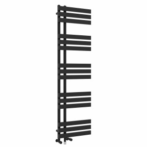 Koli 1600 x 450mm Dual Fuel Black Simple Electric Heated Towel Rail