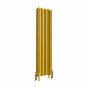 Bern 1800 x 470mm Zinc Yellow Four Column Vertical Traditional Radiator