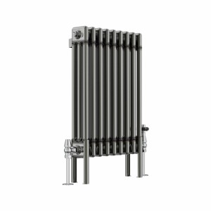 Bern 600 x 425mm Raw Metal Triple Column Horizontal Traditional Radiator