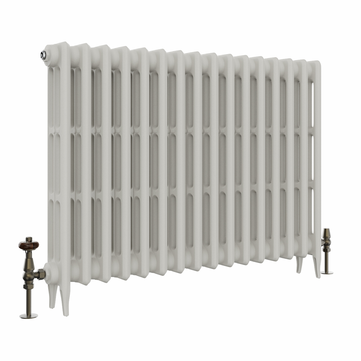 Classic  745 x 1026mm Porcelain White Triple Column Cast Iron Radiator - 16 Sections