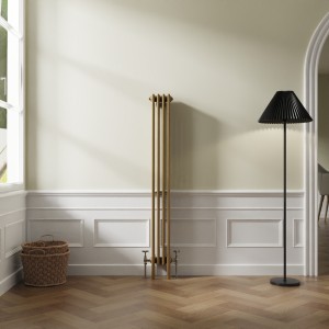 Bern 1500 x 200mm Traditional Metallic Gold Vertical Four Column Radiator
