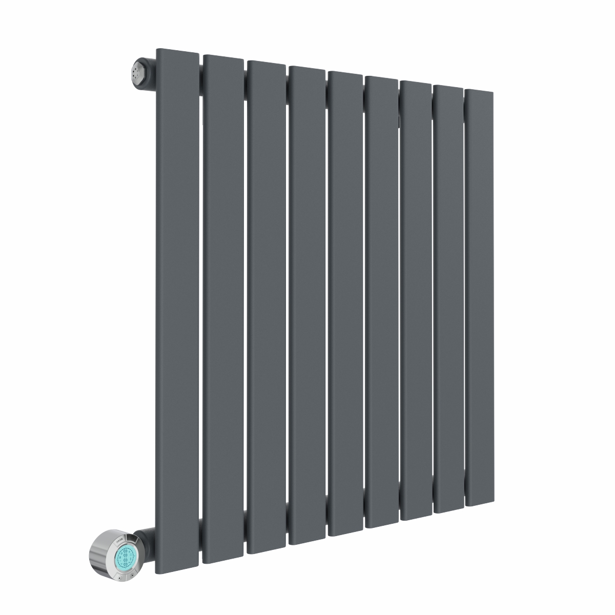 Karlstad 600 x 614mm Anthracite Flat Panel Horizontal Wifi Electric Radiator - 600W