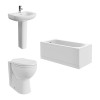 Splash Bathroom Suite with Back to Wall Toilet and Essential Single Ended Bath 1500 x 700mm - Front & End Bath Panel Included