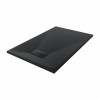 Terra - 1100x700mm Slate Effect Rectangle Shower Tray Black