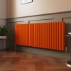 Norden 600 x 1594mm Bright Orange Double Oval Column Horizontal Designer Radiator