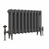 Classic  450 x 654mm  Farrow & Ball Railings Grey Triple Column Cast Iron Radiator - 10 Sections
