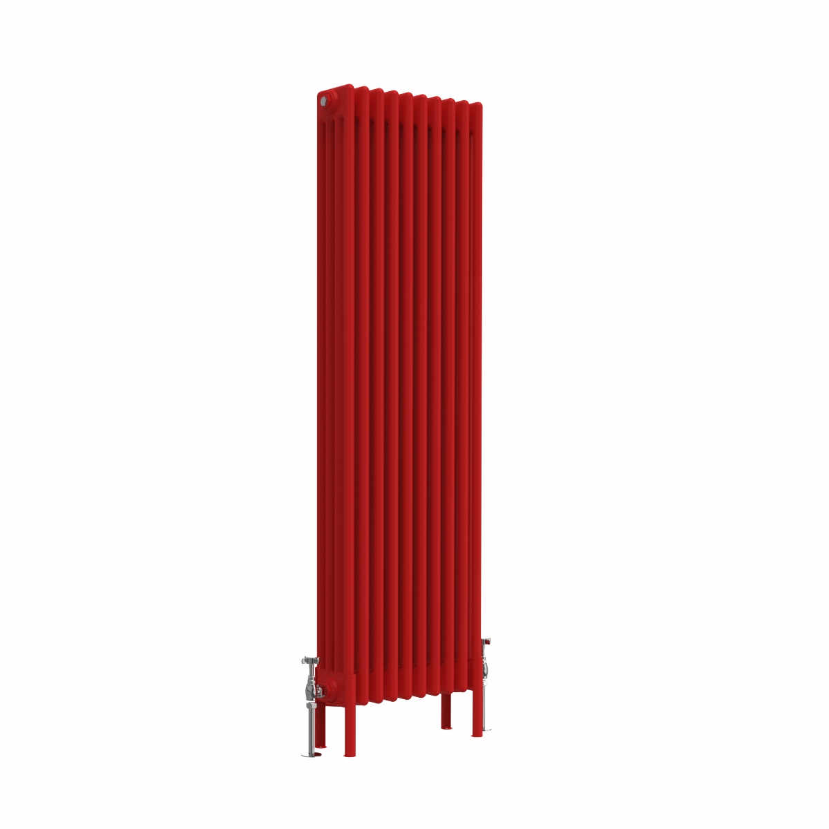 Bern 1500 x 470mm Traditional Signal Red Vertical Four Column Radiator