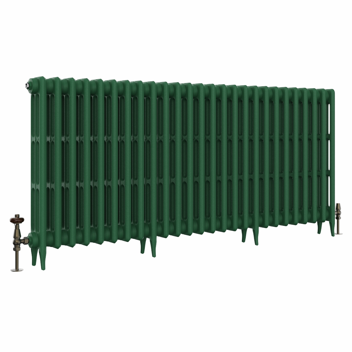 Classic  745 x 1646mm Farrow & Ball Duck Green Triple Column Cast Iron Radiator - 26 Sections