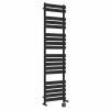 Juva 1800 x 450mm Dual Fuel Satin Black Flat Panel Thermostatic Touch Control Wifi Electric Heated Towel Rail