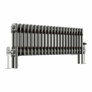 Bern 300 x 1010mm Raw Metal Double Column Horizontal Traditional Radiator
