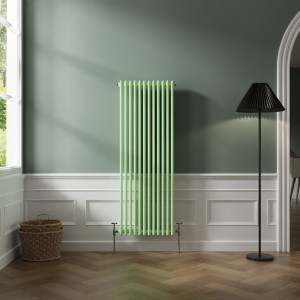 Bern 1500 x 560mm Pastel Green Double Vertical Column Radiator