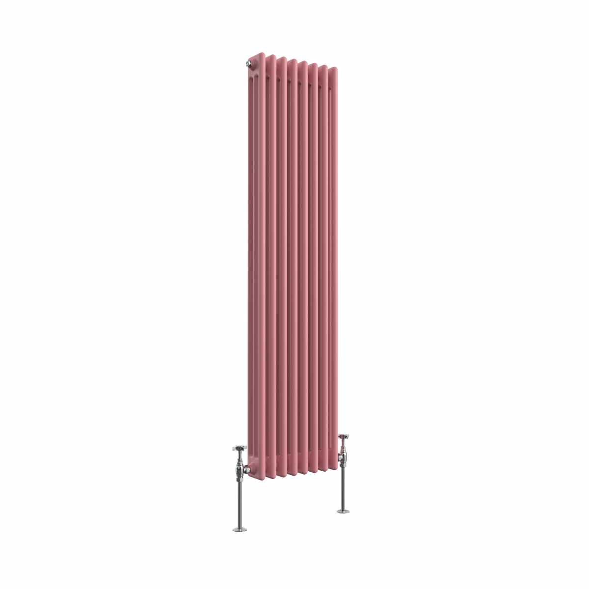 Bern 1500 x 380mm Rose Pink Triple Column Vertical Traditional Radiator