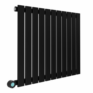 Karlstad 600 x 750mm Black Flat Panel Horizontal Wifi Electric Radiator - 800W