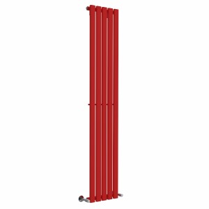 Lulea 1800 x 340mm Signal Red Single Flat Panel Vertical Designer Radiator