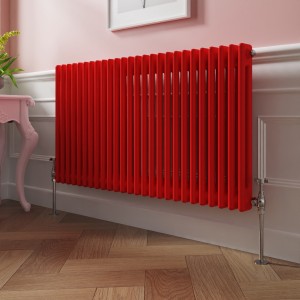 Bern 600 x 1190mm Traditional Signal Red Double Horizontal Column Radiator
