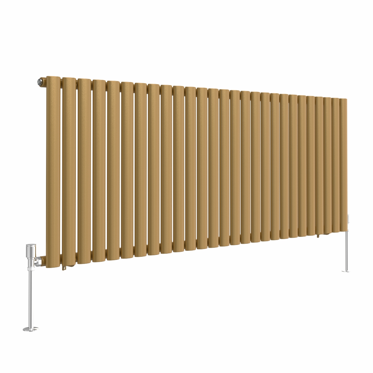 Norden Metallic Gold Oval Column Horizontal Designer Radiator - Choice of Size