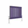 Bern 600 x 830mm Elegant Purple Double Column Horizontal Traditional Radiator